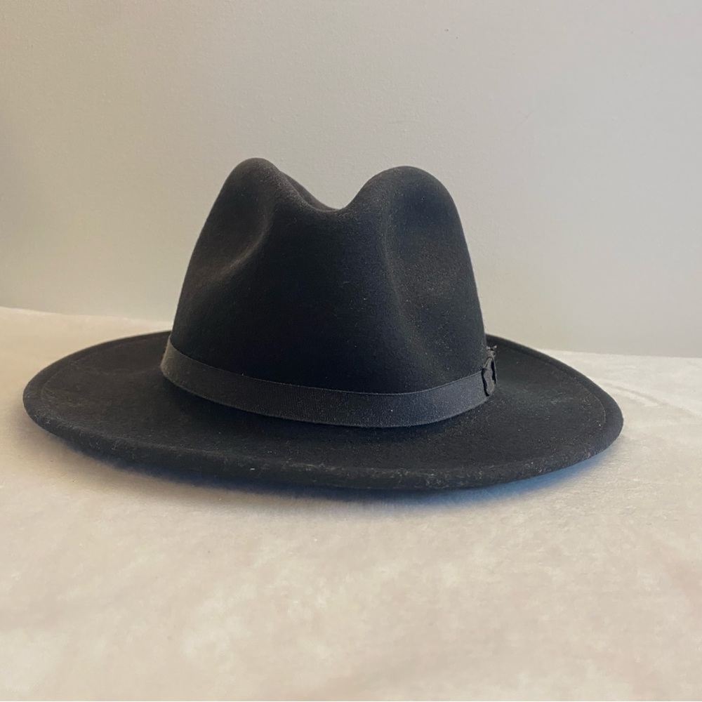 Country Gentleman Lite Felt 100% Wool Black Wilton Fedora Hat Size Medium